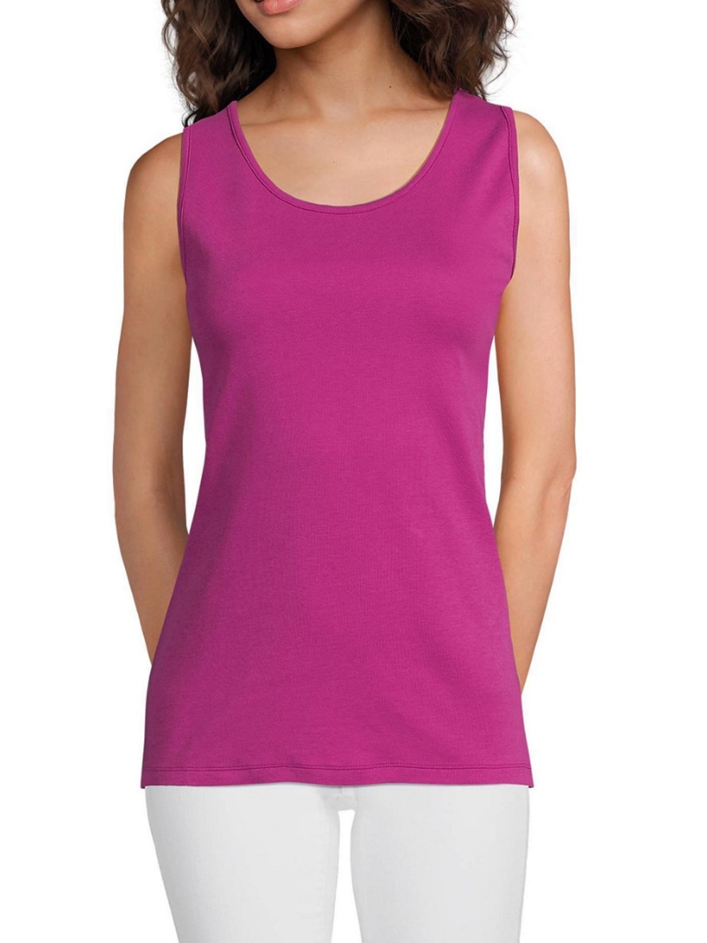 Lands End Women's Sleeveless Scoop Neck Tank Top - Berry